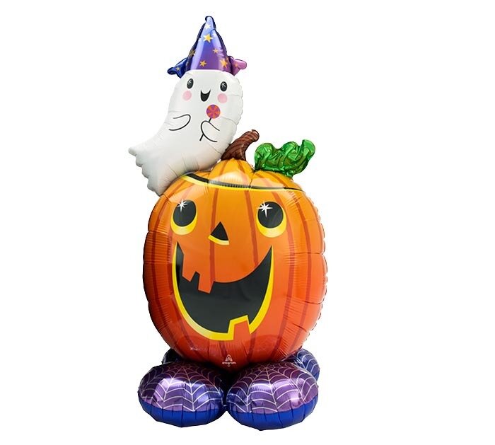 Pumpkin with Ghost AirLoonz 56" tall