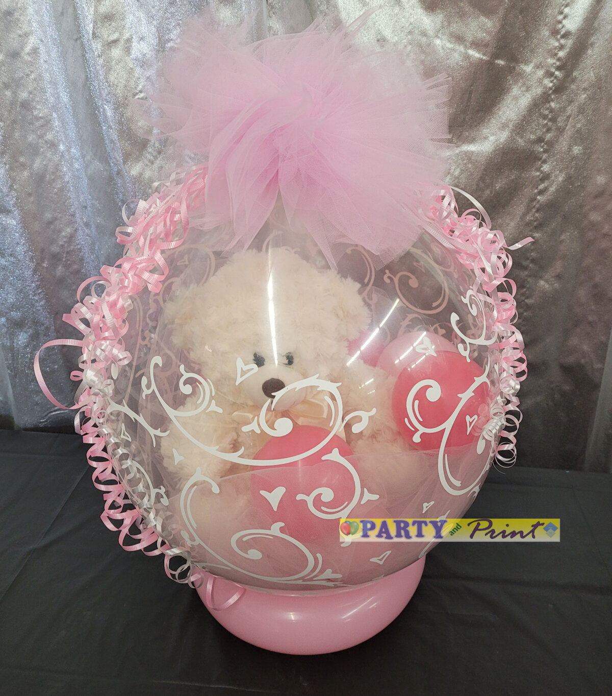 Stuffed Balloon, with a plush toy and tulle