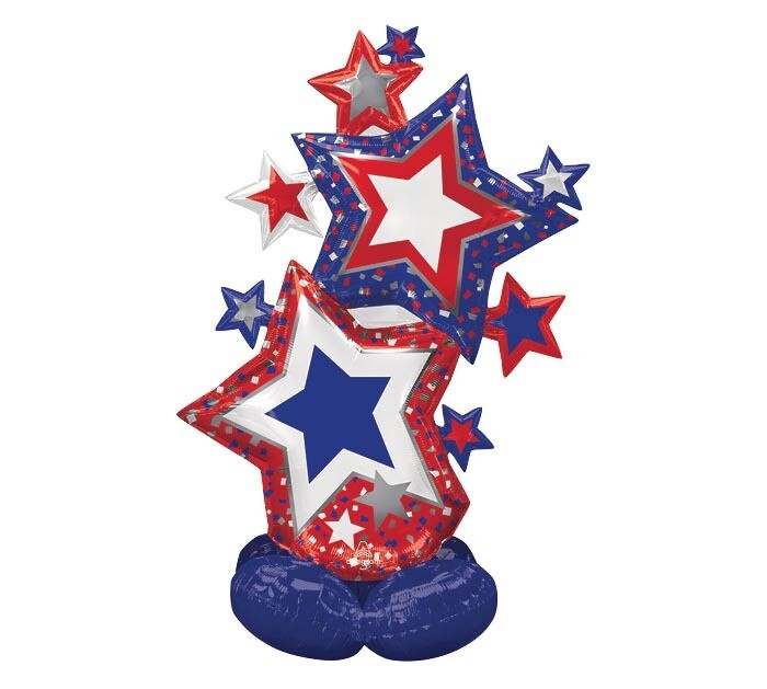 Patriotic Star Cluster AirLoonz 59" tall