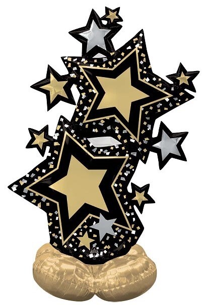 Star Cluster, Black & Gold AirLoonz, 59" tall