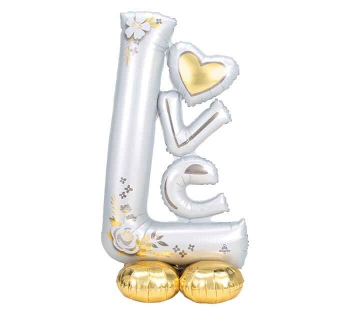 Love Silver AirLoonz - 58" tall