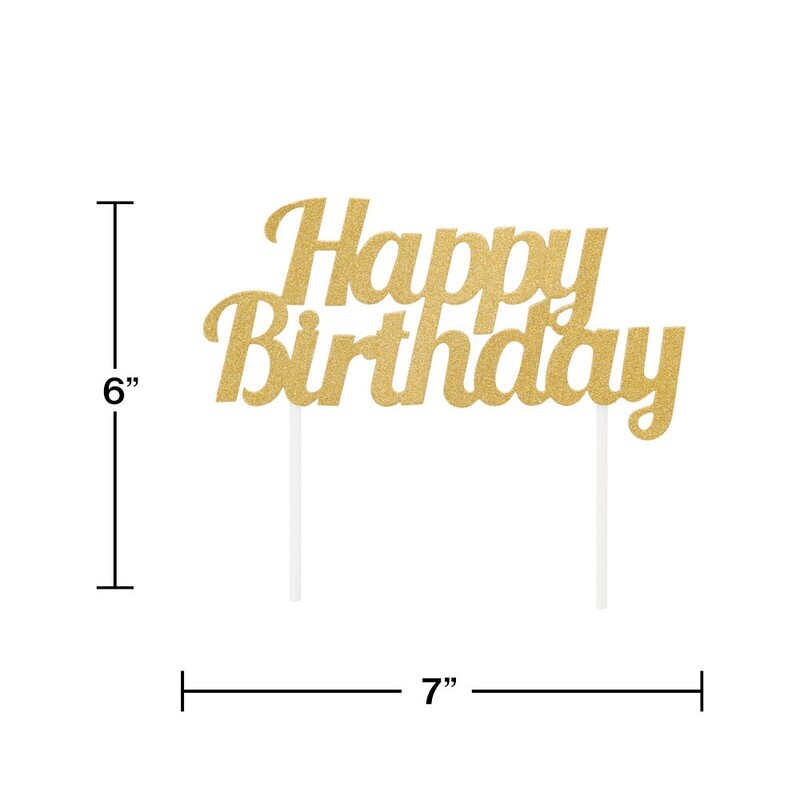 Cake Topper, Glitter Happy Birthday