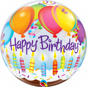 Large Sizzler Birthday Bouquet, Large Birthday Foil Balloon Choices: Happy Birthday Balloons and Candles Bubble