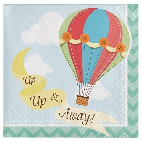 Up, Up and Away Baby Shower Set - Clearance!, Products Available: Beverage Napkin (16 ct)