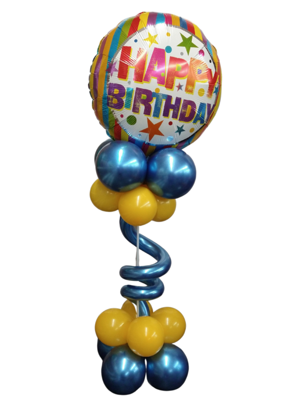 Tall Table Centerpiece with 18 inch Retirement Foil