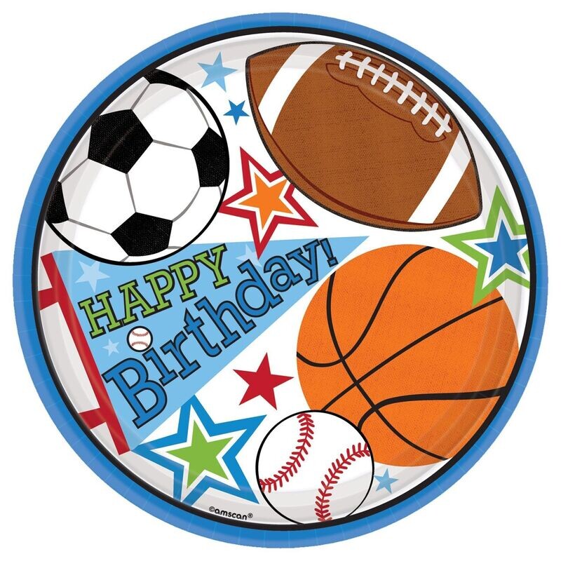 Sports Birthday, Available Products: 7 in Plate (8 ct)