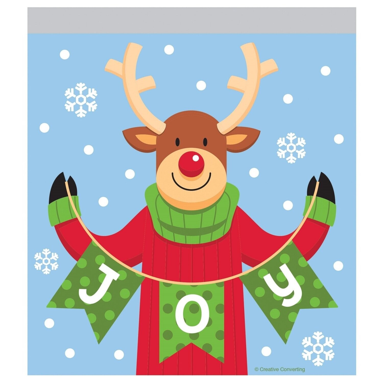 Christmas Treat Bags, Options: Joy Reindeer Zipper Treat Bag (10 ct.)