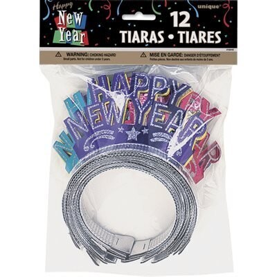 Happy New Year Tiaras - 12 Pack
