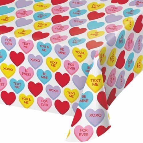 Valentine Conversation Hearts Tablecover