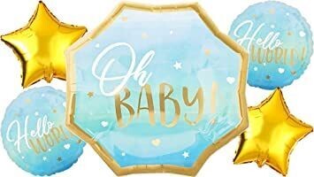 Oh Baby, Blue Balloon set of 5