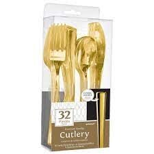 Premium Quality Plastic Cutlery, Color: Gold