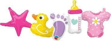 Baby Garland Balloon, Color: Pink