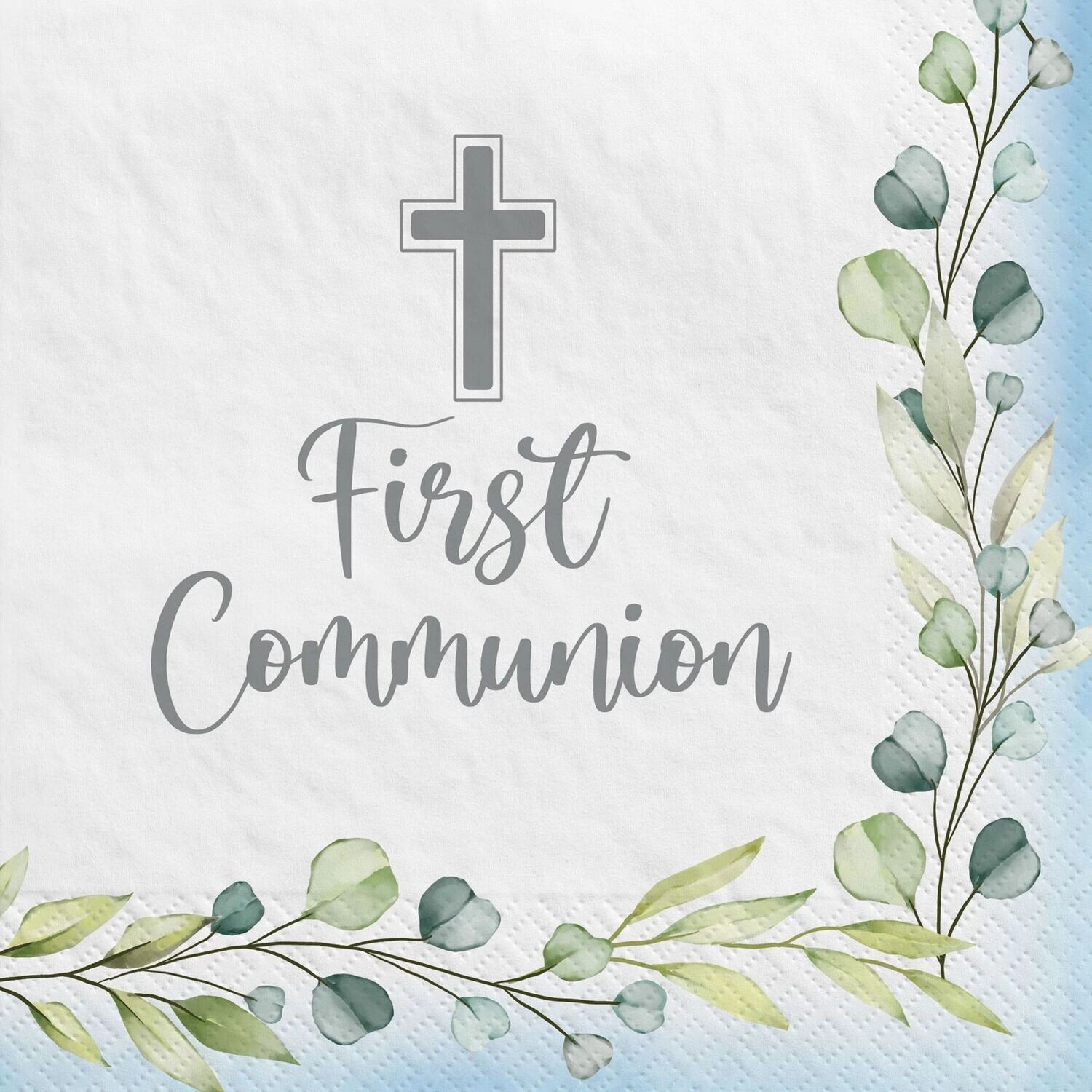 First Communion Tableware - Blue, Available Items: My First Communion Luncheon Napkin (40 ct)