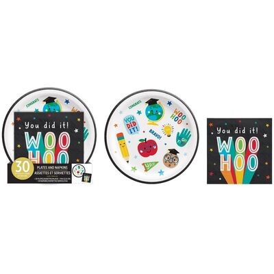 Woo Hoo! Grad Fun Tableware  and/or Graduation Cake topper