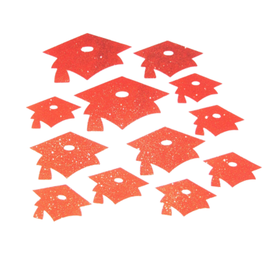 Mini Grad Cap Glitter Cutouts (12 ct.)