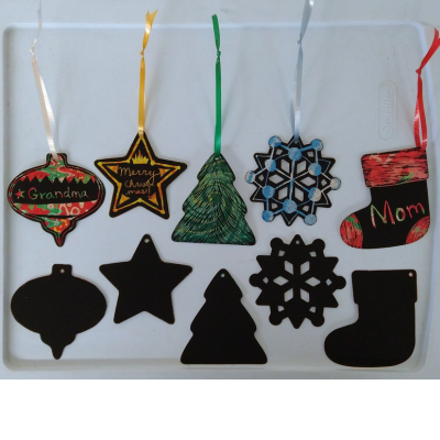 Christmas Scratch Art Card Ornaments Christmas Scratch Art Card Ornaments