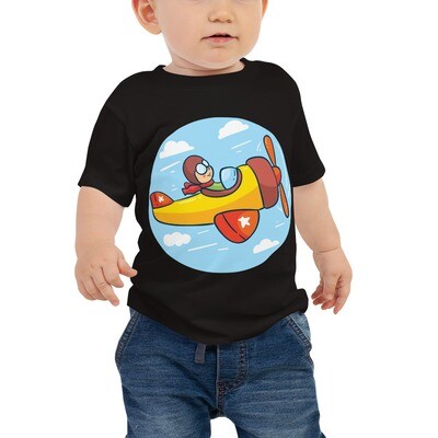 Cartoon Biplane Baby T-Shirt Jersey Short Sleeve Tee