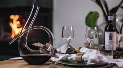 Kristallen, mond geblazen decanteer karaf
