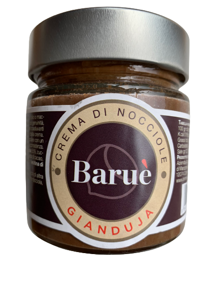 Hazelnootpasta (55% Piëmontese hazelnoten, pure chocolade en melkchocolade)
