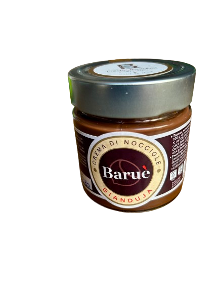 Baruè - Hazelnootpasta (55% Piëmontese hazelnoten, pure chocolade en melkchocolade) Baruè - Hazelnootpasta (55% Piëmontese hazelnoten, pure chocolade en melkchocolade)