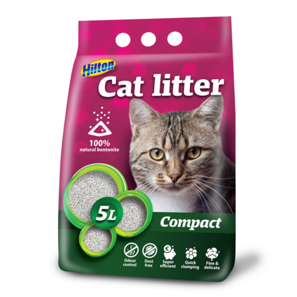 Smiltis kaķiem HILTON COMPACT BENTONITE GRAVEL COMPACT 5L