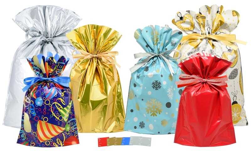 12pc Scallop Gift Bags with Gift Tags (6 Gift Bags and 6 Gift Tags)