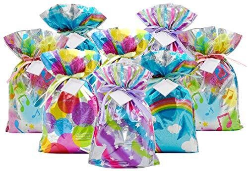 16-Piece Large Celebration Holographic Gift Bag Set (8 Gift Bags and 8 Gift Tags)