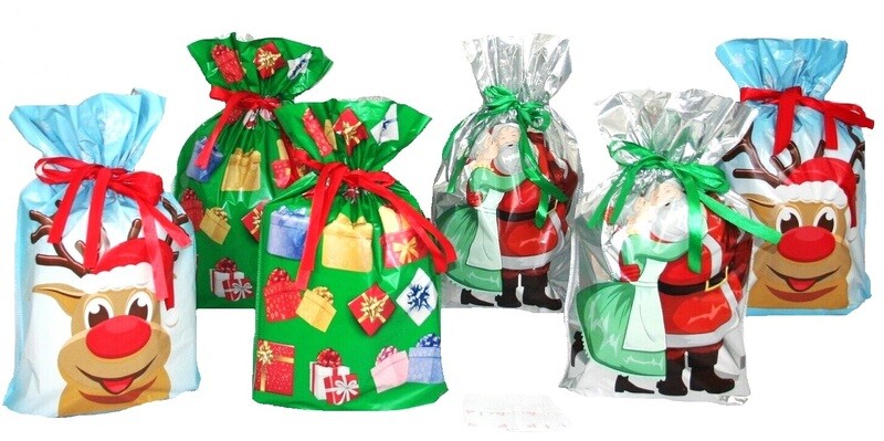 12-Piece Large Christmas Gift Bag Set (6 Gift Bags and 6 Gift Tags)