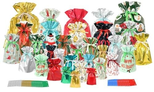 64-Piece Gift Bag Set (32 Gift Bags & 32 Gift Tags)