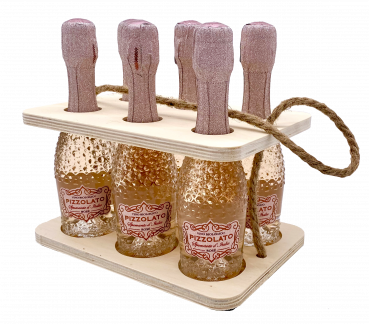 Holzträger für 6 Mini Prosecco