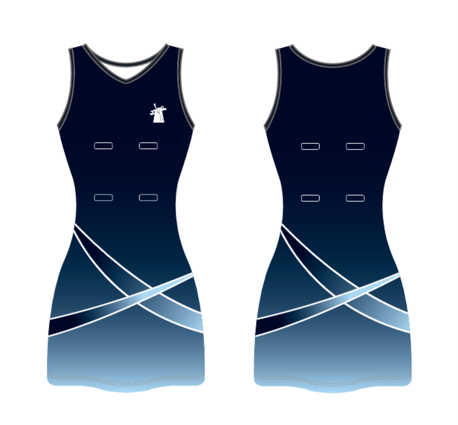 The Downs Netball Club Senior team dress 2024