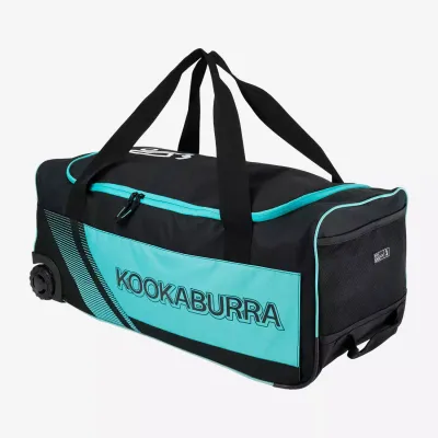 KOOKABURRA 9500 CRICKET WHEELIE BAG BLACK/TEAL