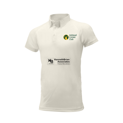 Ashtead Cricket Club embroidered short sleeve white shirt