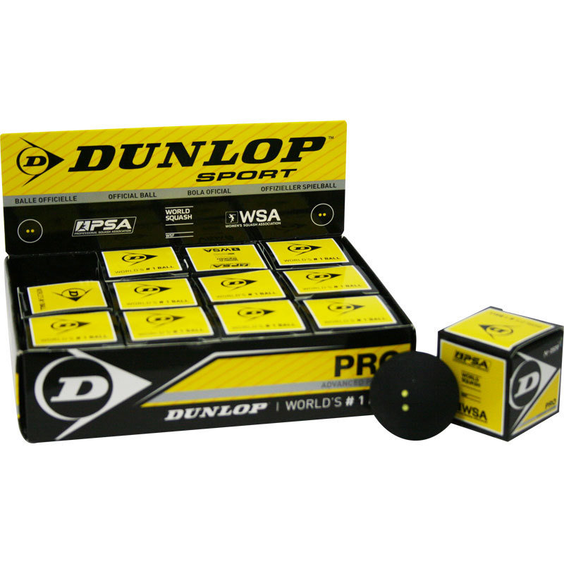 Dunlop 2 yellow dot Pro Squash ball
