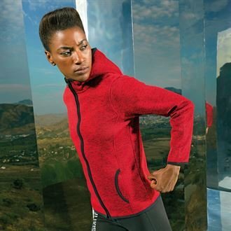 Women's melange knit fleece jacket