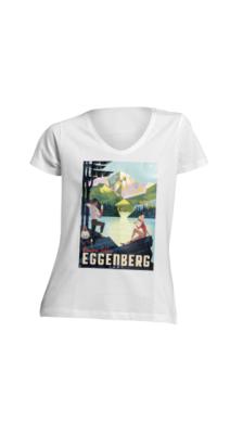 White V-Neck Eggenberg T-Shirt (only available in M for men)