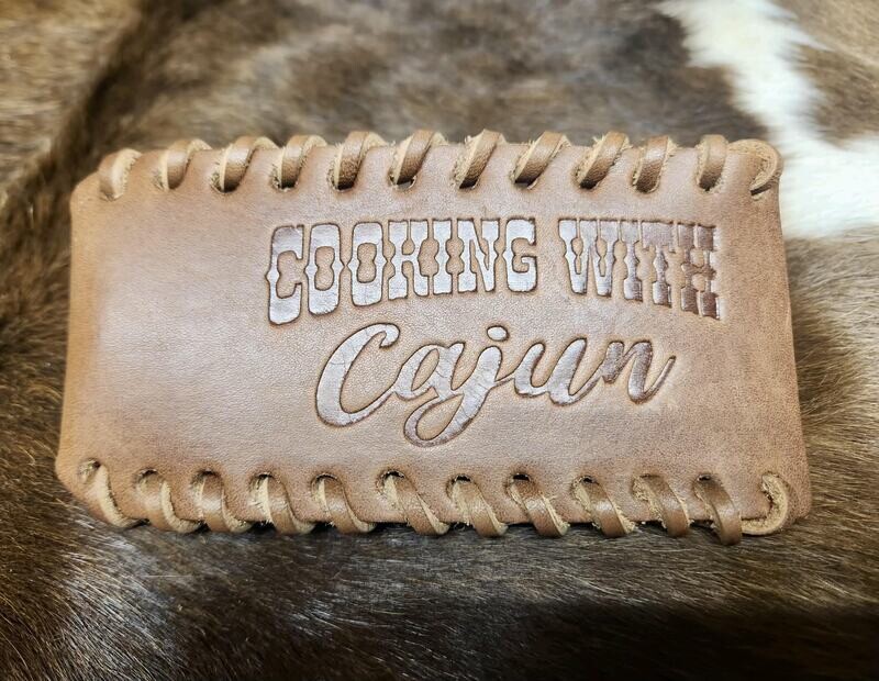 &quot;Cooking With Cajun&quot; Leather Handle Cover - Woven