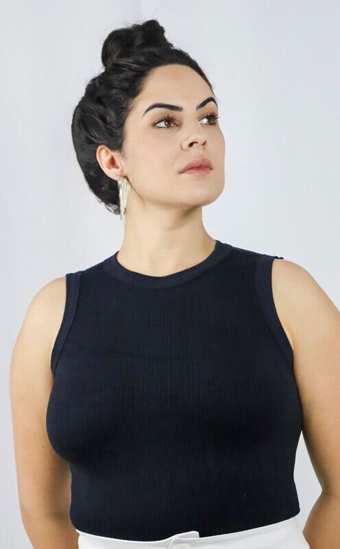 Cropped Básica Feminino - Preto
