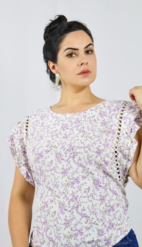 Camisa Básica Feminina Estampada - Off White