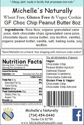 Gluten Free + Vegan Chokolada Chip Peanut Butter Cookie