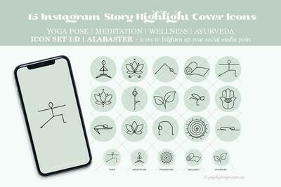 15 Yoga Instagram Story Highlight Cover Icons – Set 1:D ALABASTER | Line Icons | Web icons | Meditation Icons | Wellness Icons | Ayurveda Icons | Instant download | Ready to use 15 Yoga Instagram Story Highlight Cover Icons – Set 1:D ALABASTER | Line Icons | Web icons | Meditation Icons | Wellness Icons | Ayurveda Icons | Instant download | Ready to use