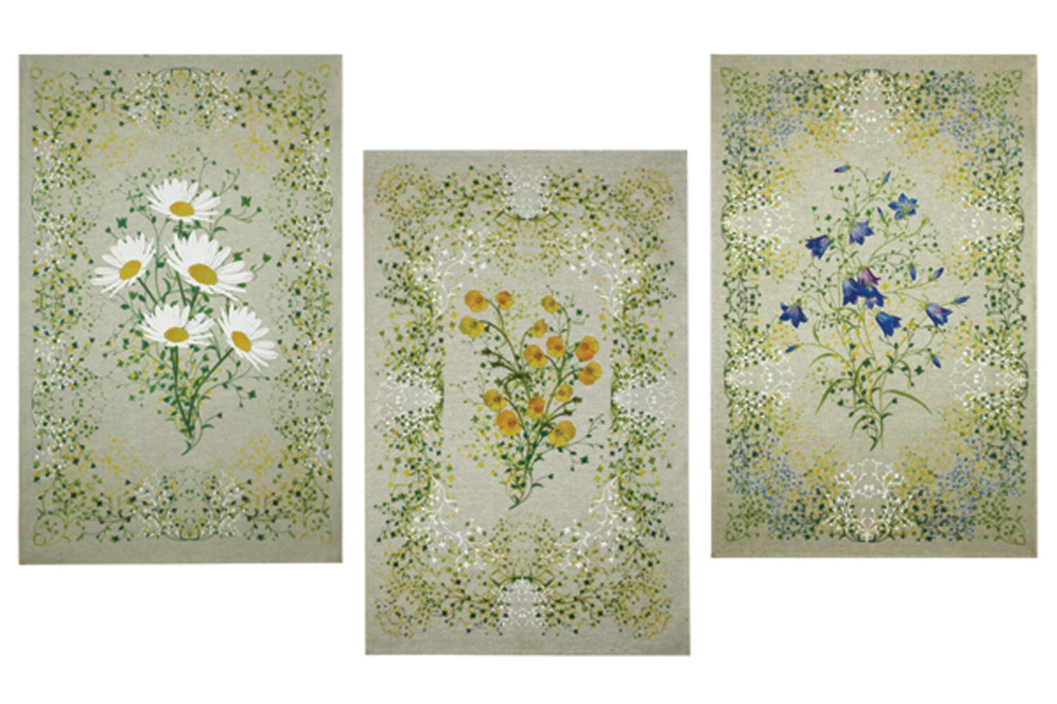 Кухонные полотенца, 3 шт., Полевые цветы | Полулен