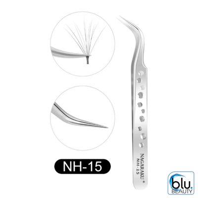 PERFORATED CURVED LASH EXTENSION TWEEZERS - NH-15
