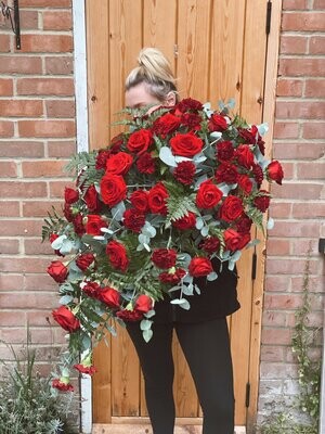 Rose & Carnation Spray Funeral Flowers Tribute (available in different colours)