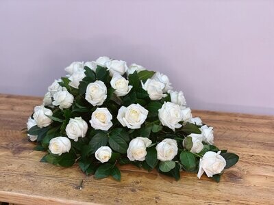 Rose Casket Spray Funeral Flowers Tribute (available in different colours)