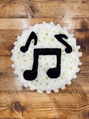 Music Note Posy Pad Funeral Tribute