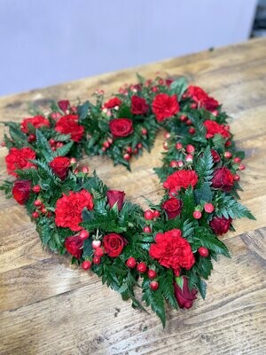 Red Open Heart Funeral Tribute (available in different sizes)