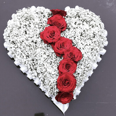 Broken Heart Funeral Tribute (available in different sizes & colours)