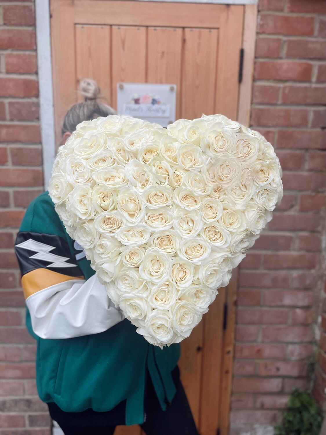 Rose Heart Funeral Flowers Tribute  (available in different colours)