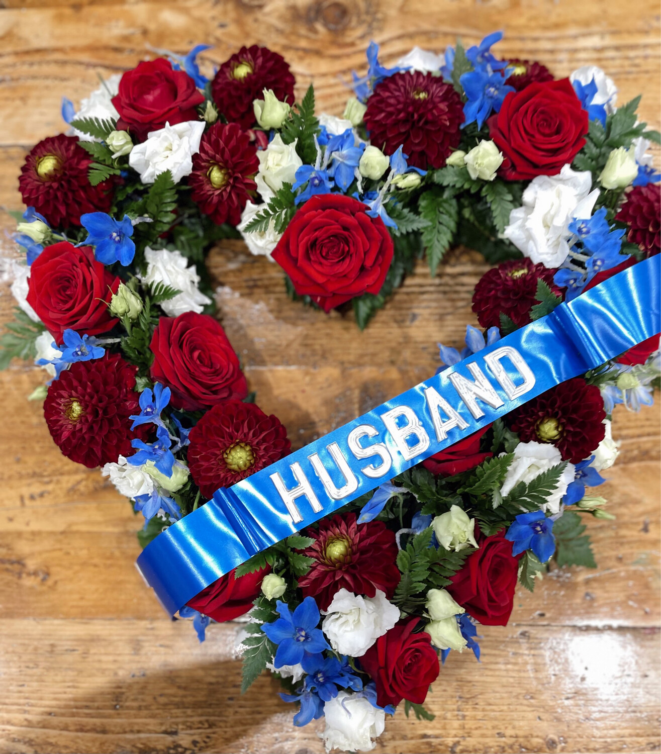 Blue and Red open heart (available in different sizes)
